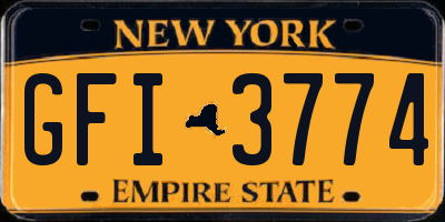 NY license plate GFI3774