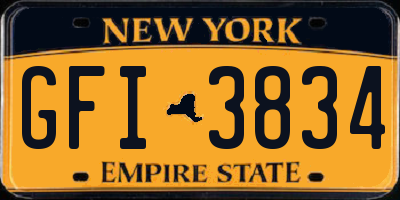 NY license plate GFI3834