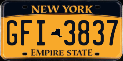 NY license plate GFI3837