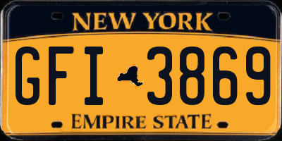 NY license plate GFI3869