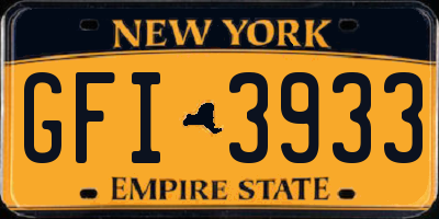 NY license plate GFI3933