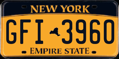 NY license plate GFI3960