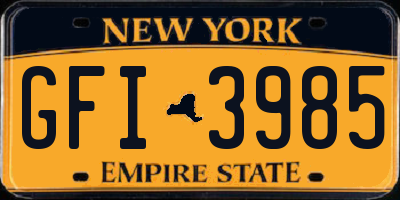 NY license plate GFI3985