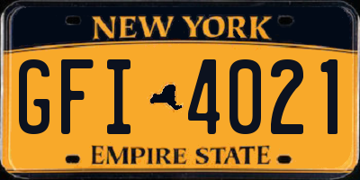 NY license plate GFI4021