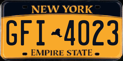 NY license plate GFI4023