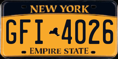 NY license plate GFI4026