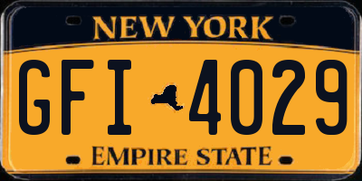 NY license plate GFI4029