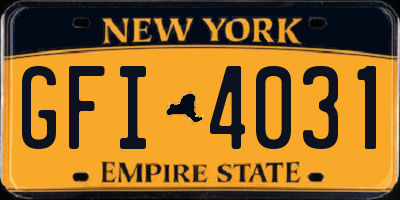 NY license plate GFI4031