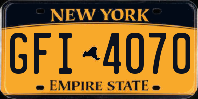 NY license plate GFI4070