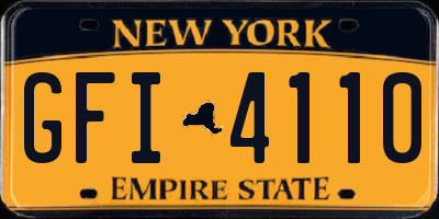 NY license plate GFI4110