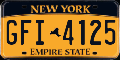NY license plate GFI4125