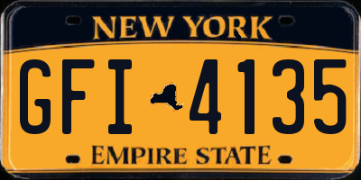 NY license plate GFI4135