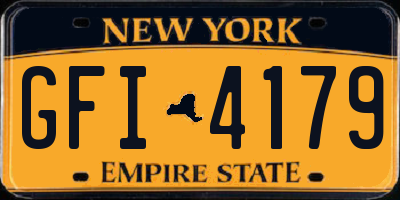 NY license plate GFI4179