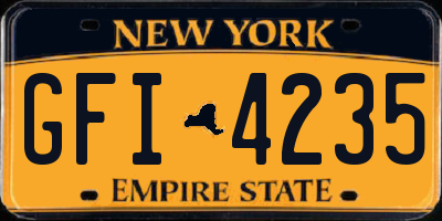 NY license plate GFI4235