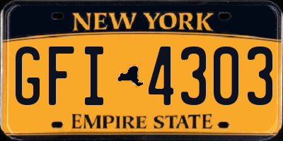 NY license plate GFI4303