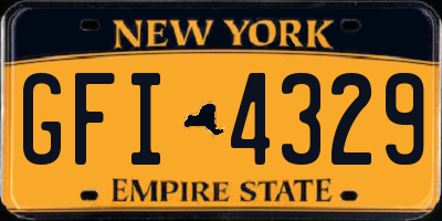 NY license plate GFI4329