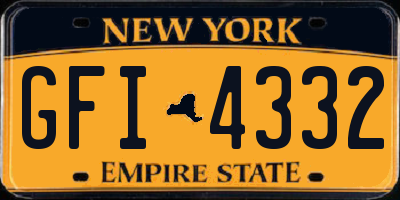 NY license plate GFI4332