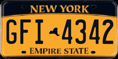 NY license plate GFI4342