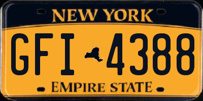 NY license plate GFI4388