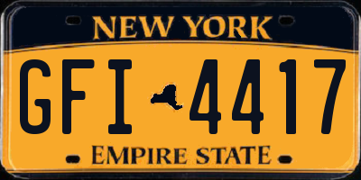 NY license plate GFI4417