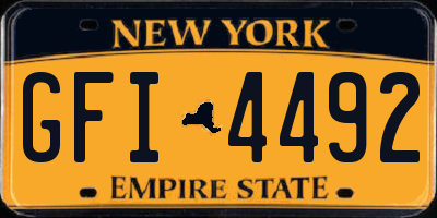 NY license plate GFI4492