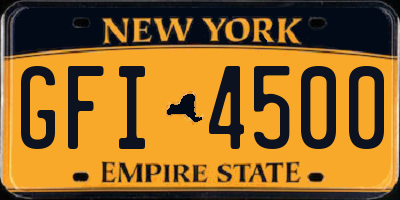 NY license plate GFI4500