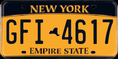NY license plate GFI4617