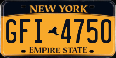 NY license plate GFI4750