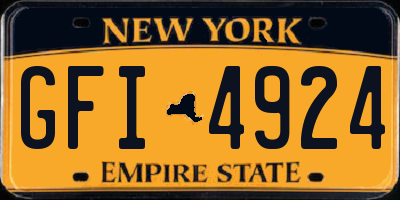 NY license plate GFI4924