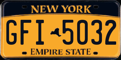 NY license plate GFI5032