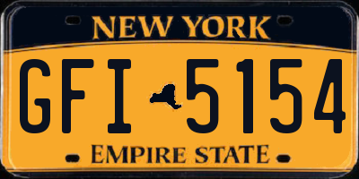 NY license plate GFI5154