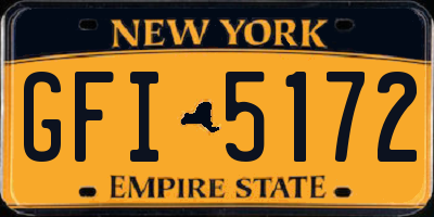 NY license plate GFI5172