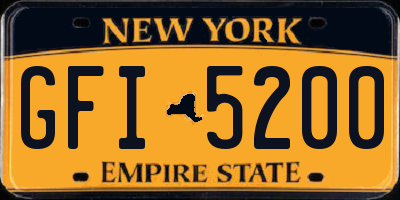 NY license plate GFI5200