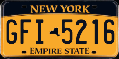 NY license plate GFI5216