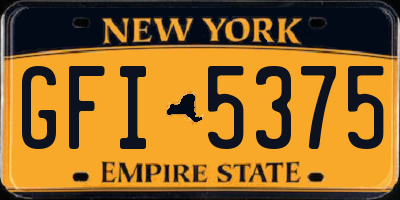 NY license plate GFI5375