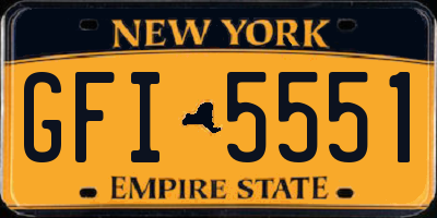 NY license plate GFI5551
