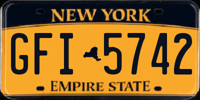 NY license plate GFI5742