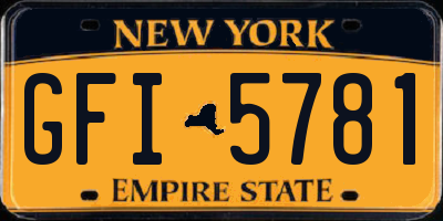 NY license plate GFI5781