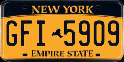NY license plate GFI5909