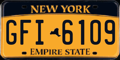 NY license plate GFI6109