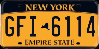 NY license plate GFI6114