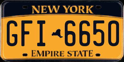 NY license plate GFI6650