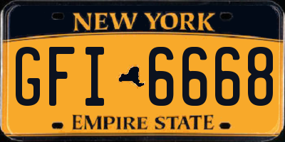 NY license plate GFI6668