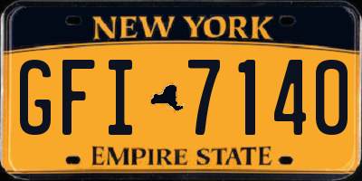 NY license plate GFI7140