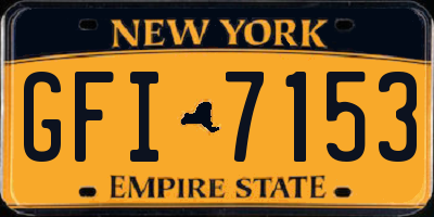 NY license plate GFI7153