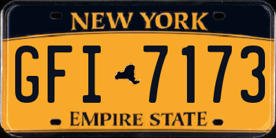 NY license plate GFI7173