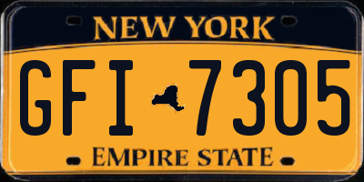 NY license plate GFI7305