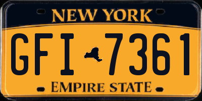 NY license plate GFI7361