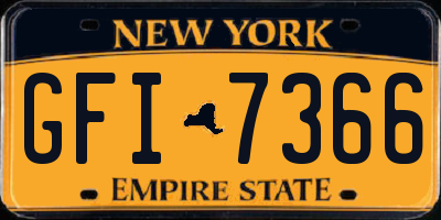 NY license plate GFI7366