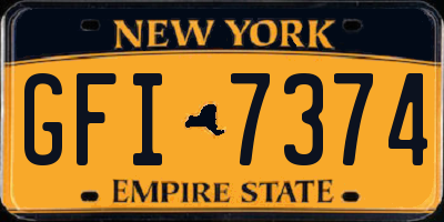NY license plate GFI7374